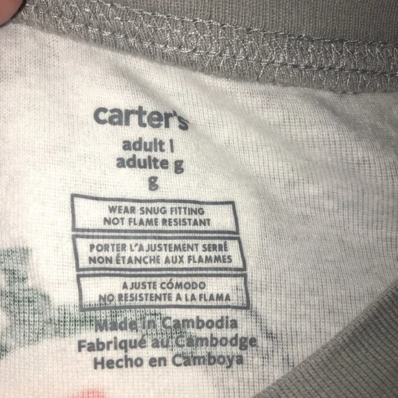 Carters snowman pajamas adult large - Picture 3 of 3